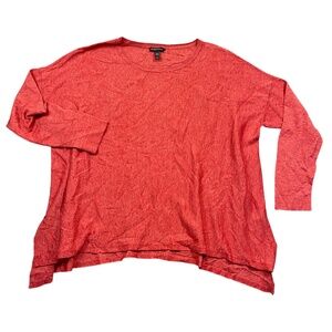 Eileen‎ Fisher Medium Red Wool Blend Sweater (small hole)